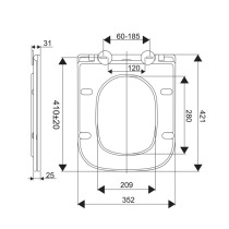 WC závesné kapotované, Smart Flush RIMLESS, 490x340x350, keramické, vr. sedátka CSS118S