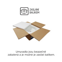 Umývadlo na dosku aj zavesenie s prepadom, 420x425x130 mm, keramické - pre zaslanie balíkom