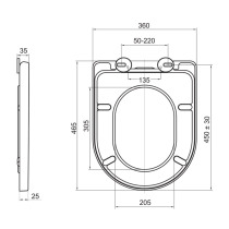 WC závesné, RIMLESS, 530x355x360, keramické, vr. sedátka CSS124