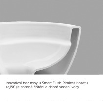 WC kombi, vyvýšené, vario odpad, kapotované, Smart Flush RIMLESS, keramické, vr. sedátka