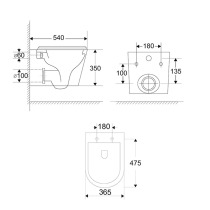 WC závesné kapotované, Smart Flush RIMLESS, keramické, vr. sedátka